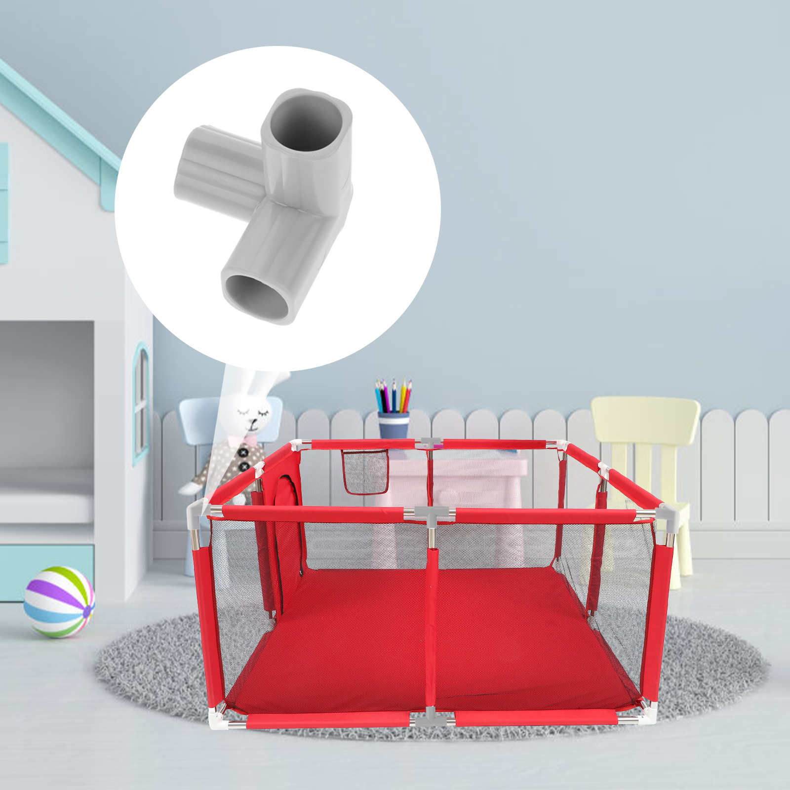4pcs T-Shaped Steel Pipe Conne - Kids Outdoor Fence recensie en prijs