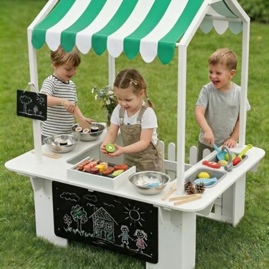 Outdoor playhouse for kids, wh - Kids Outdoor Kitchen Set recensie en prijs