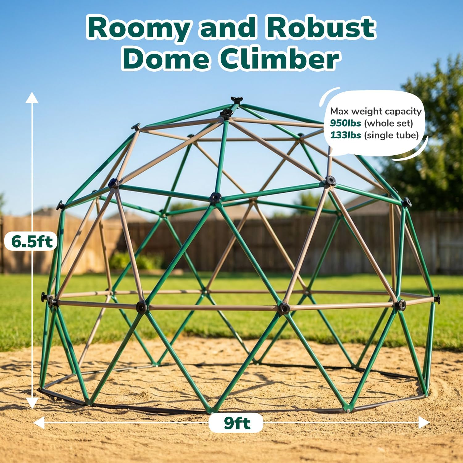 6.5 FT Tall Climbing Dome with - Kids Outdoor Climbing Dome recensie en prijs