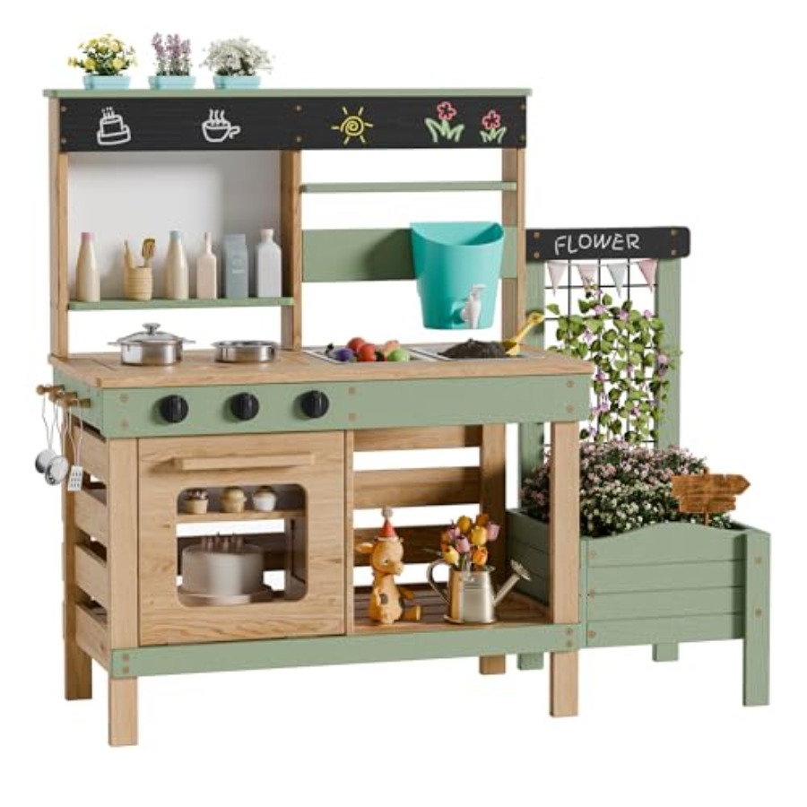 Outdoor kitchen for kids: wood - Kids Outdoor Kitchen Set recensie en prijs