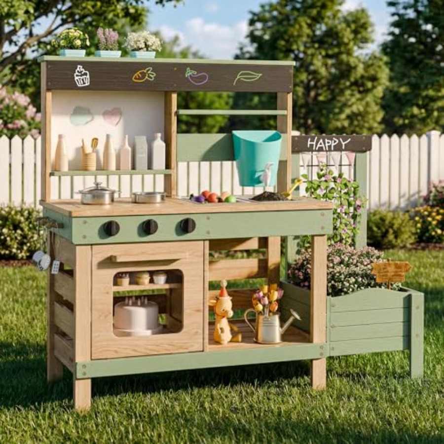 Outdoor kitchen for kids: wood - Kids Outdoor Kitchen Set recensie en prijs