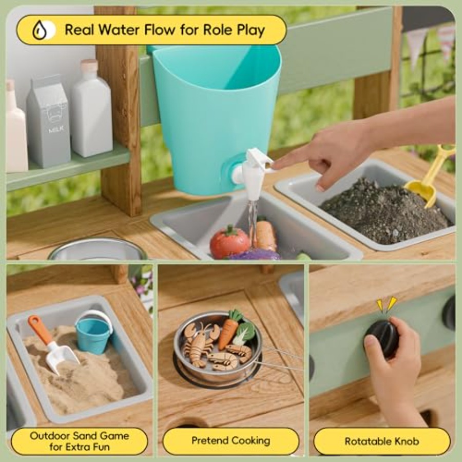 Outdoor kitchen for kids: wood - Kids Outdoor Kitchen Set recensie en prijs
