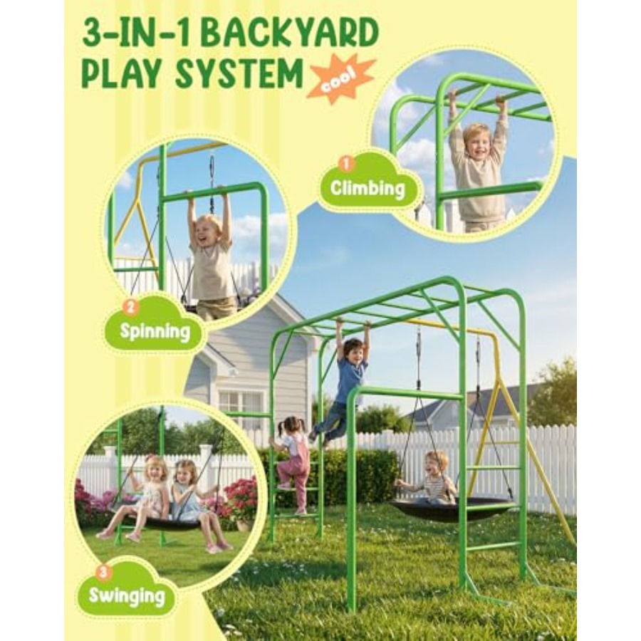 Monkey Bars Set for Backyard w - Kids Outdoor Monkey Bar Set recensie en prijs