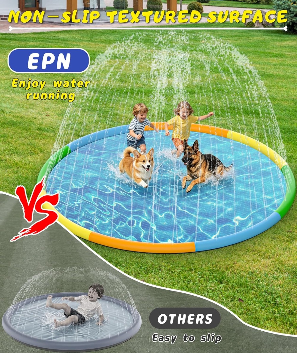 13FT Extra Large Splash Pad, T - Kids Outdoor Water Sprinkler recensie en prijs
